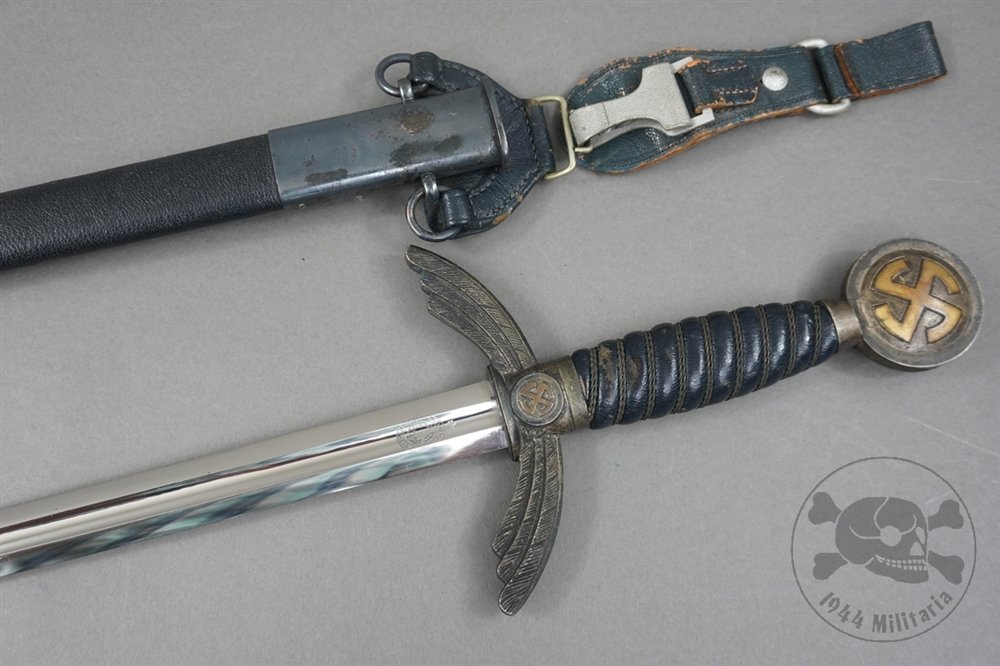 Original German WWII Luftwaffe (Air Force) Officer's Sword By Weyersberg Co. With Hanger — image 2