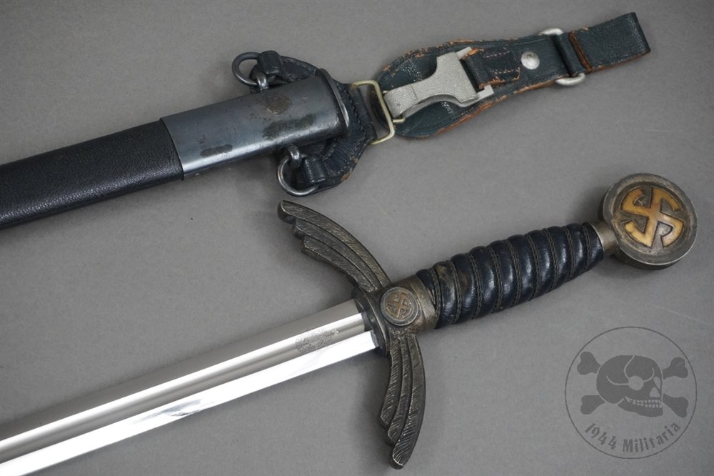 Original German WWII Luftwaffe (Air Force) Officer's Sword By Weyersberg Co. With Hanger — image 3