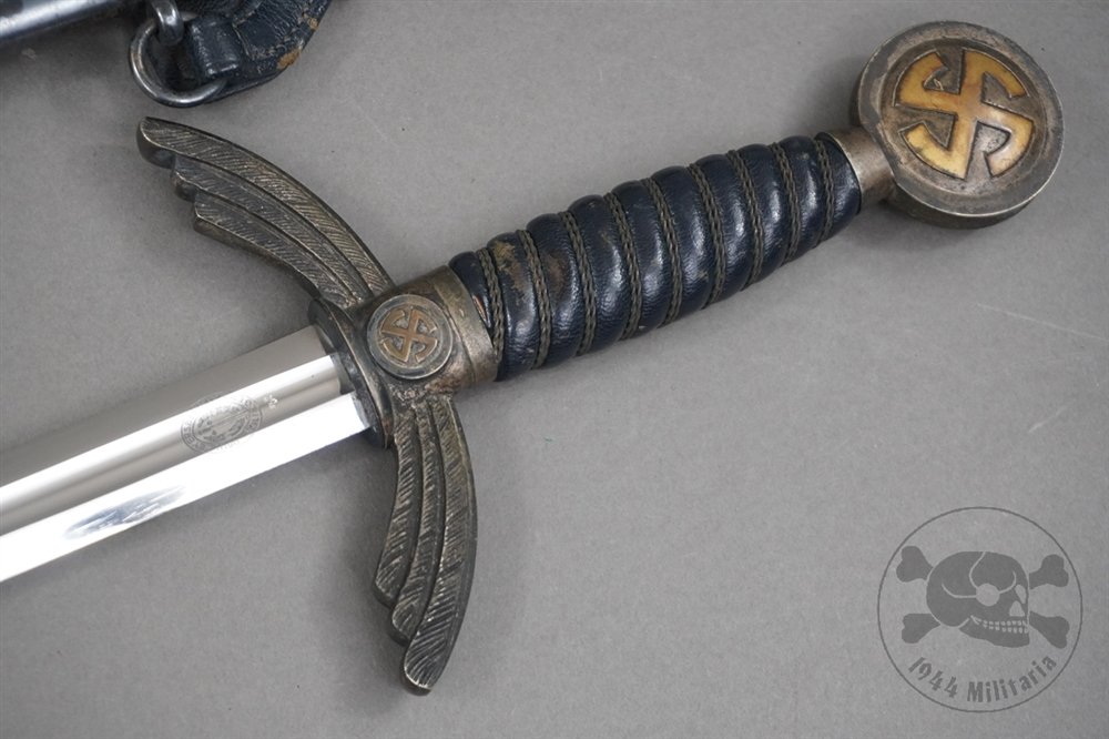Original German WWII Luftwaffe (Air Force) Officer's Sword By Weyersberg Co. With Hanger — image 5