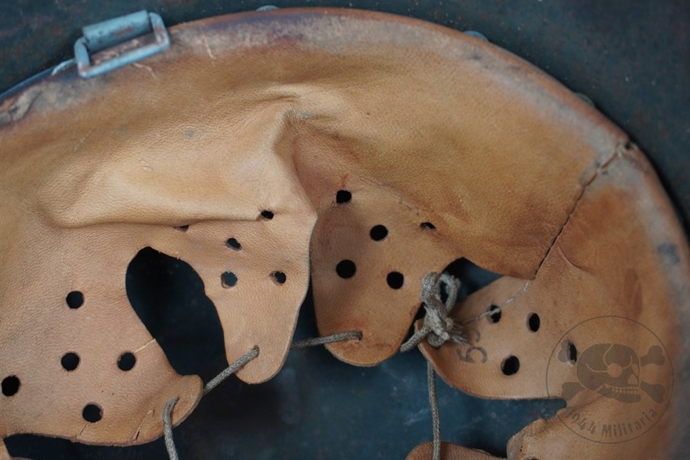 Original German WWII M42 Heer/Waffen SS No Decal Helmet Size 62 — image 14