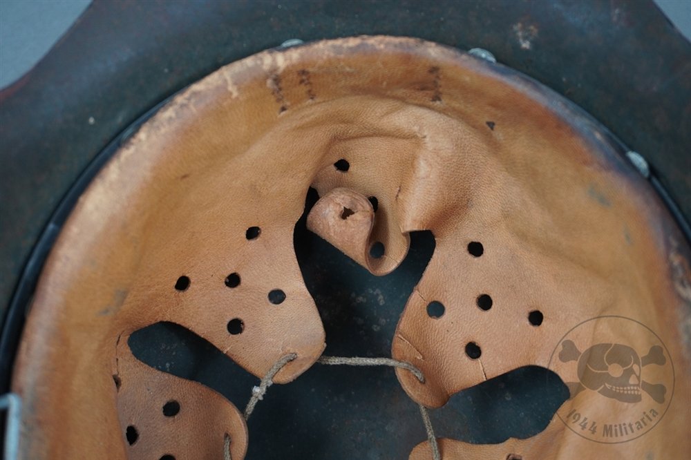 Original German WWII M42 Heer/Waffen SS No Decal Helmet Size 62 — image 16