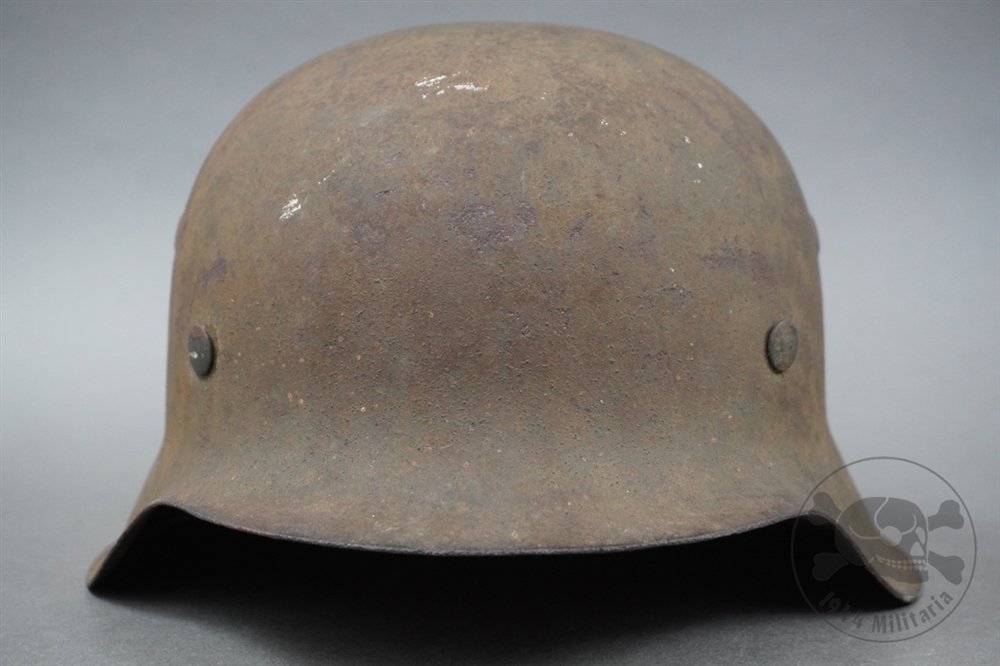 Original German WWII M42 Heer/Waffen SS No Decal Helmet Size 62 — image 5
