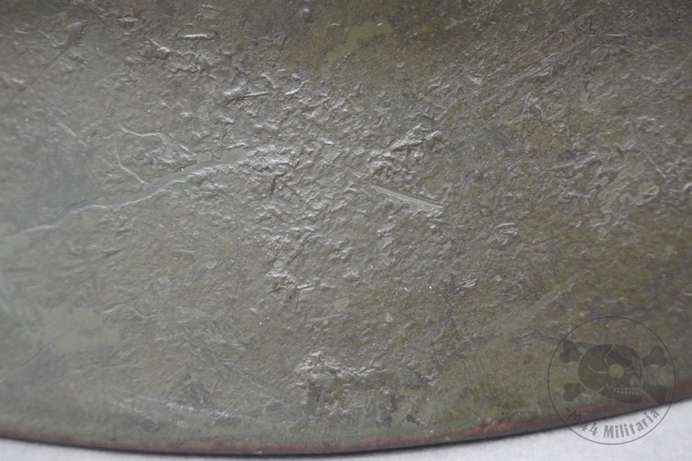 Original German WWII M35 Heer Ex-Double Decal Wood Chipped Camouflaged Helmet NS62 — image 11