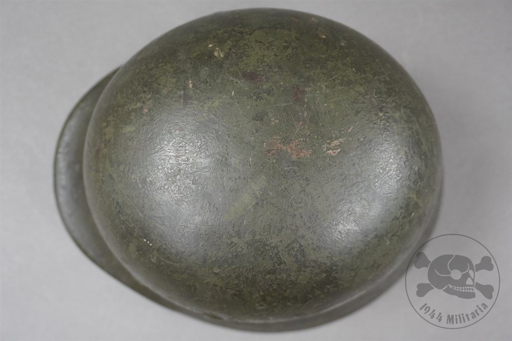 Original German WWII M35 Heer Ex-Double Decal Wood Chipped Camouflaged Helmet NS62 — image 18