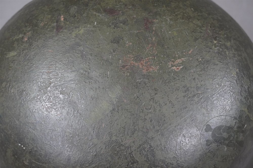 Original German WWII M35 Heer Ex-Double Decal Wood Chipped Camouflaged Helmet NS62 — image 19