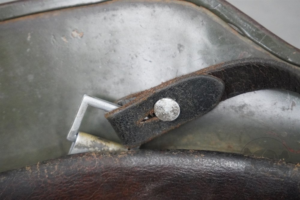 Original German WWII M35 Heer Ex-Double Decal Wood Chipped Camouflaged Helmet NS62 — image 26