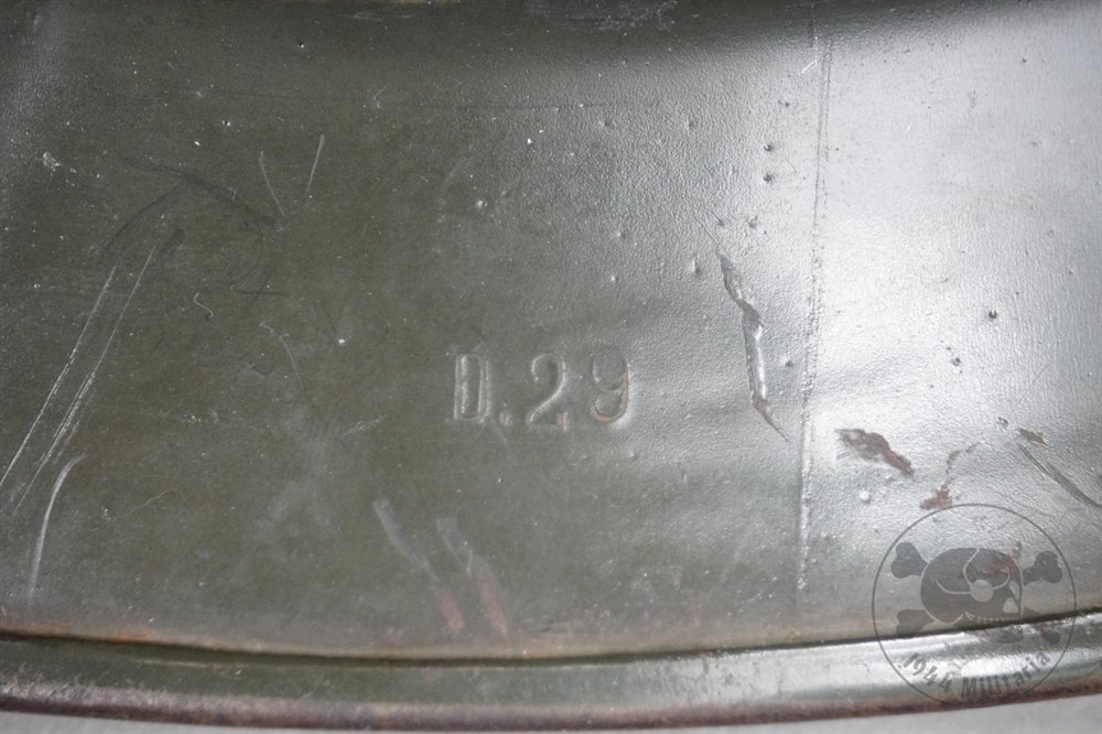 Original German WWII M35 Heer Ex-Double Decal Wood Chipped Camouflaged Helmet NS62 — image 29