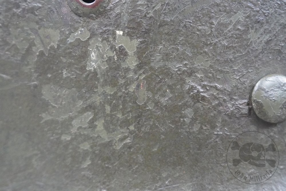 Original German WWII M35 Heer Ex-Double Decal Wood Chipped Camouflaged Helmet NS62 — image 9