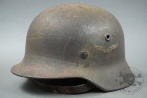 Original German WWII Luftwaffe M40 Single Decal Normandy Camouflaged Helmet …