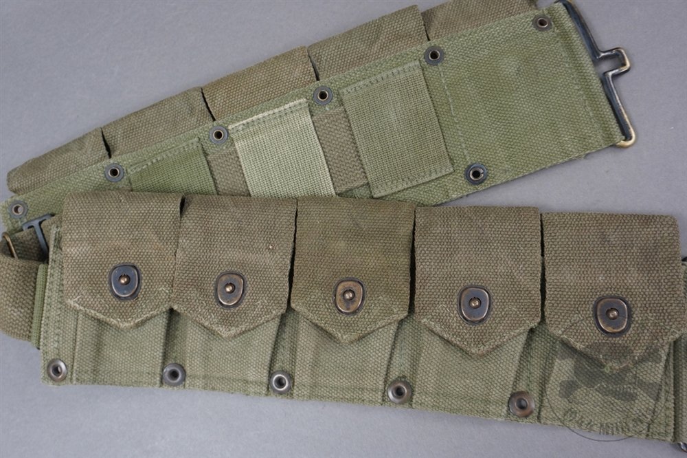 Original US Korean War M1923 M1 Garand Cartridge Belt Marked JQMD And Dated 1950 Or 53 — image 2
