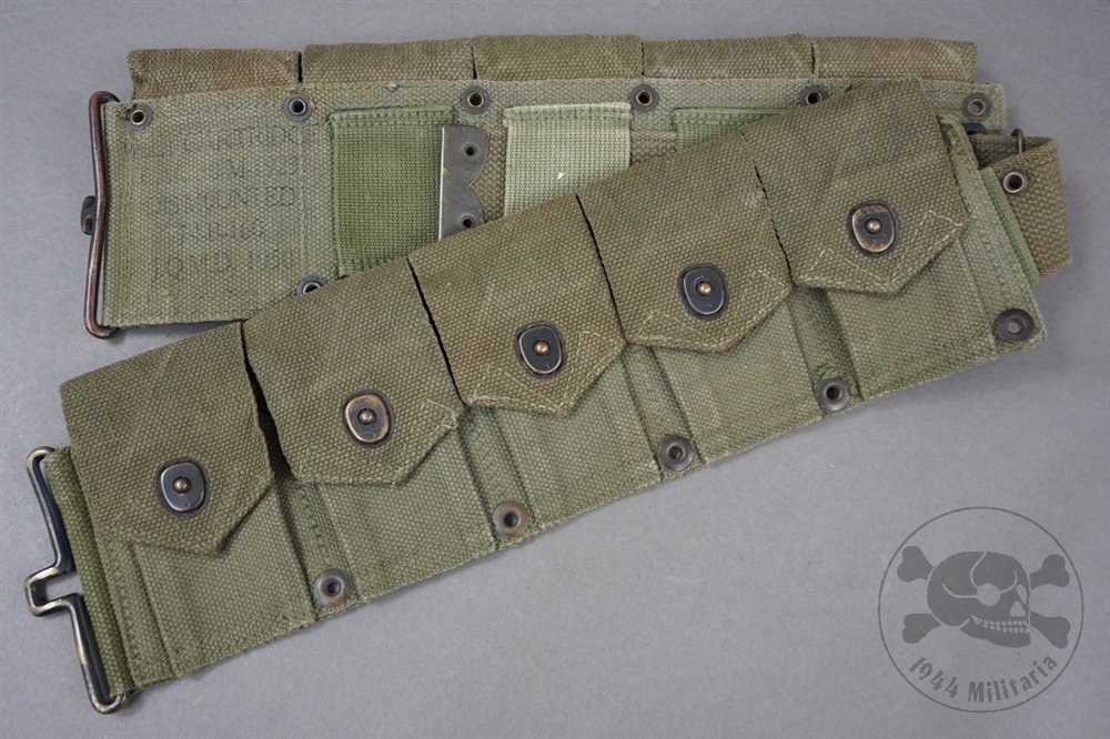 Original US Korean War M1923 M1 Garand Cartridge Belt Marked JQMD And Dated 1950 Or 53 — image 4