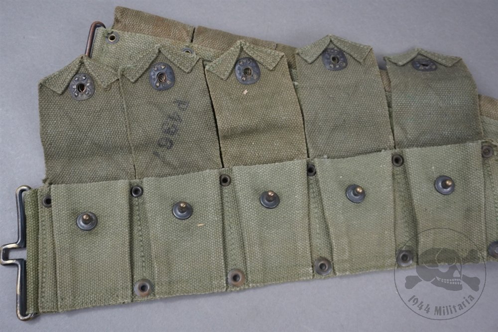 Original US Korean War M1923 M1 Garand Cartridge Belt Marked JQMD And Dated 1950 Or 53 — image 5