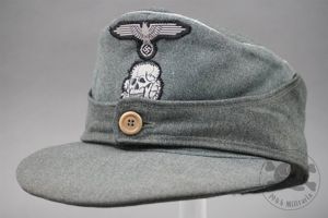 Original Waffen SS Officer's M43 Cap Marked 722 Size 55