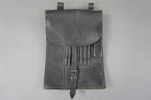 Unissued Original German WWII Black Leather Map Case With RBNr