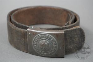 Original German WWII Steel Heer Buckle With Leather Combat Belt …