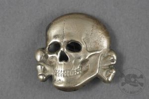 Reproduction German WWII Waffen SS Metal Cap Skull -- High …