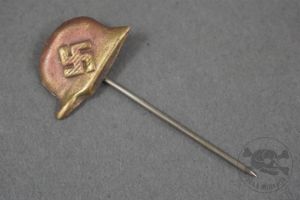 Reproduction Third Reich Helmet With Swastika Stickpin