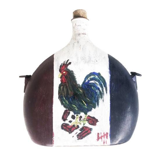 WW2 French Water Canteen - Patriotically Painted — image 5
