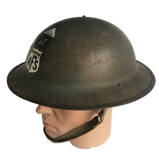WW2 British MkII Helmet - Blue AFS Decal — image 2