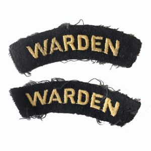 WW2 Home Front - Matching Pair of Warden's Shoulder Titles …
