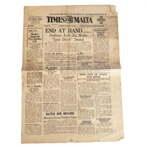 WW2 Times of Malta Newspaper - July 1943