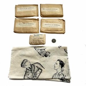 WW2 St Johns Ambulance Bandages & Badge