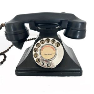 1930-40s Black Bakelite GPO Pyramid Telephone - (Display)