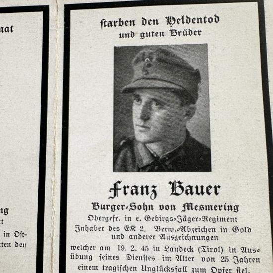 WW2 German Death Card - Brothers — image 4