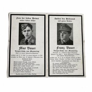 WW2 German Death Card - Brothers