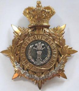The Middlesex Regiment Victorian Officers Blue Cloth Helmet Plate