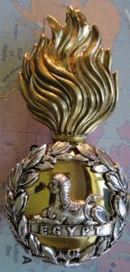 The Lancashire Fusiliers Victorian Racoon Skin Cap badge