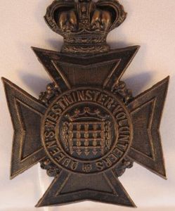 QVC Queens Westminster Rifle Volunteers Helmet Plate