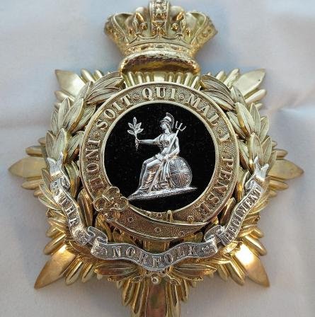 QVC Officers Blue Cloth Helmet Plate to the 9th Norfolk Regiment — image 2