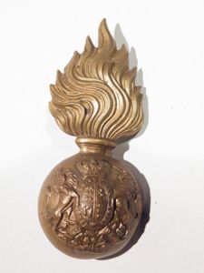 Victorian Royal Scots Fusiliers Fur Cap Grenade.