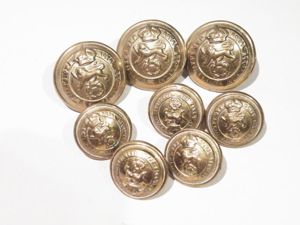 Eight WW1 Era The King's Own Royal Regiment (Lancaster)Brass Buttons