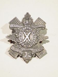 WW1 Era Glasgow Highlanders Glengarry Badge.