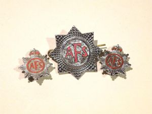 2 Three 1940's/50's Home Front Auxiliary Fire Service Badges