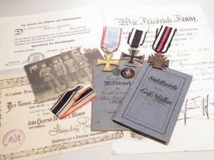 WW1 German Double Gallantry group to Muller 385 Landw Inf …