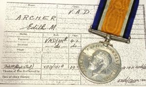 WW1 BWM to Edith M Archer VAD Served Salonika