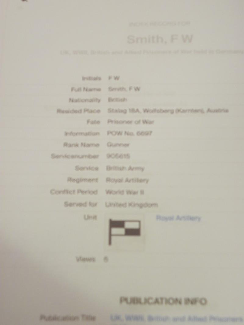 WW2 Africa Star Medal Group to Smith 88th HAA Regiment. Taken POW Tobruk. — image 8