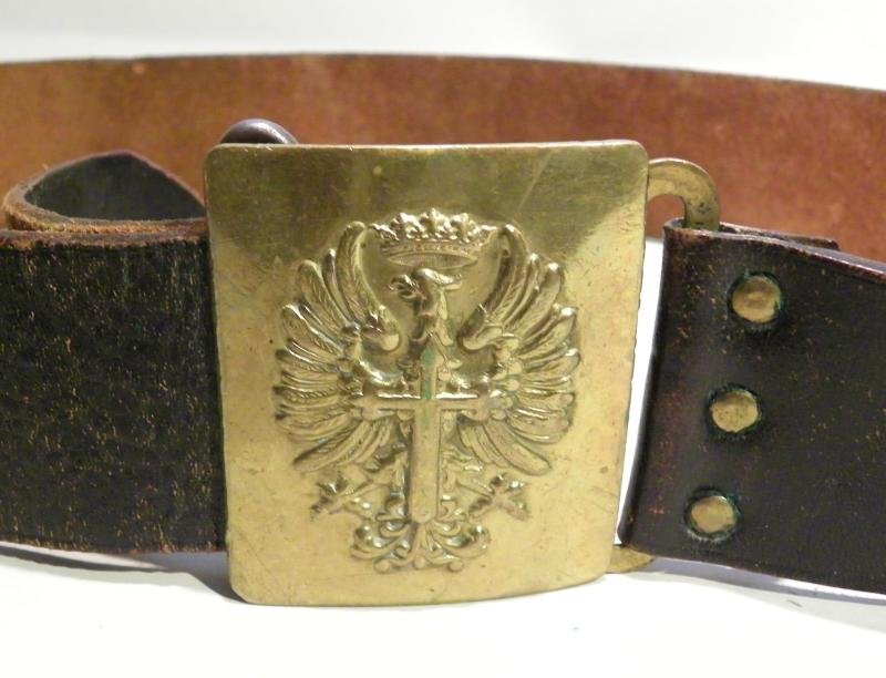 Circa 1936 Spanish Civil War Era Leather Belt and Brass Buckle — image 2
