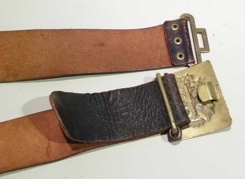 Circa 1936 Spanish Civil War Era Leather Belt and Brass Buckle — image 3