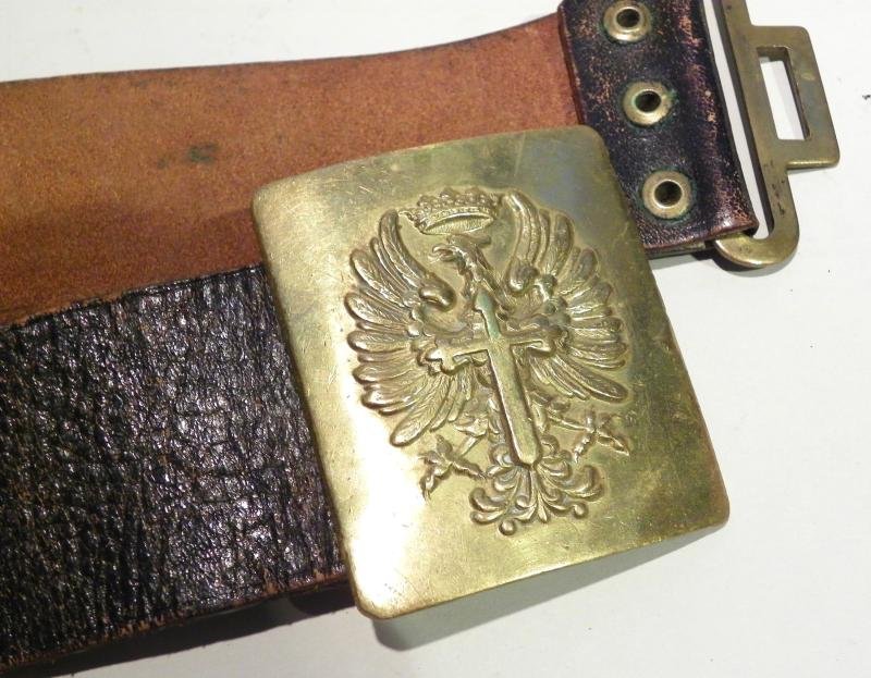 Circa 1936 Spanish Civil War Era Leather Belt and Brass Buckle — image 4
