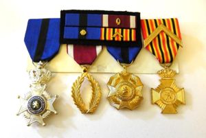 Vintage Belgian Military Long Service Gallantry Medal Group.
