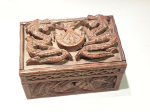 Victorian Indian Carved Wood Box – Oxfordshire 52nd Reg of …