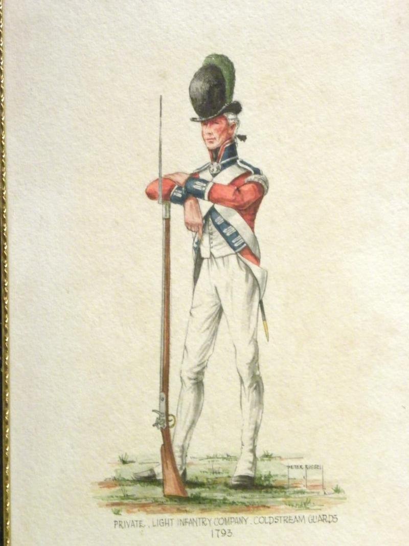 Pair of Vintage Watercolour Painting Coldstream Guards. — image 2