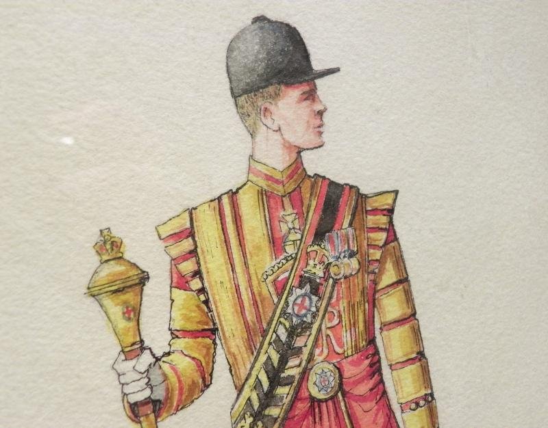 Pair of Vintage Watercolour Painting Coldstream Guards. — image 5