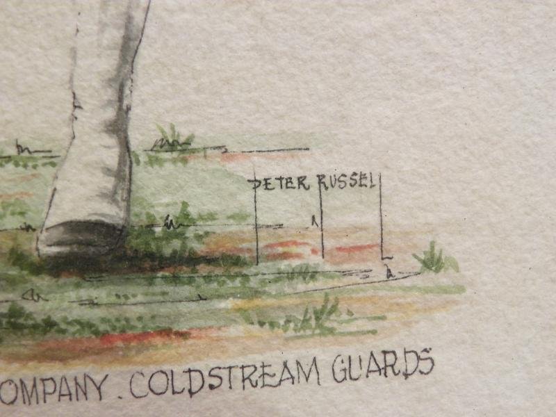 Pair of Vintage Watercolour Painting Coldstream Guards. — image 6