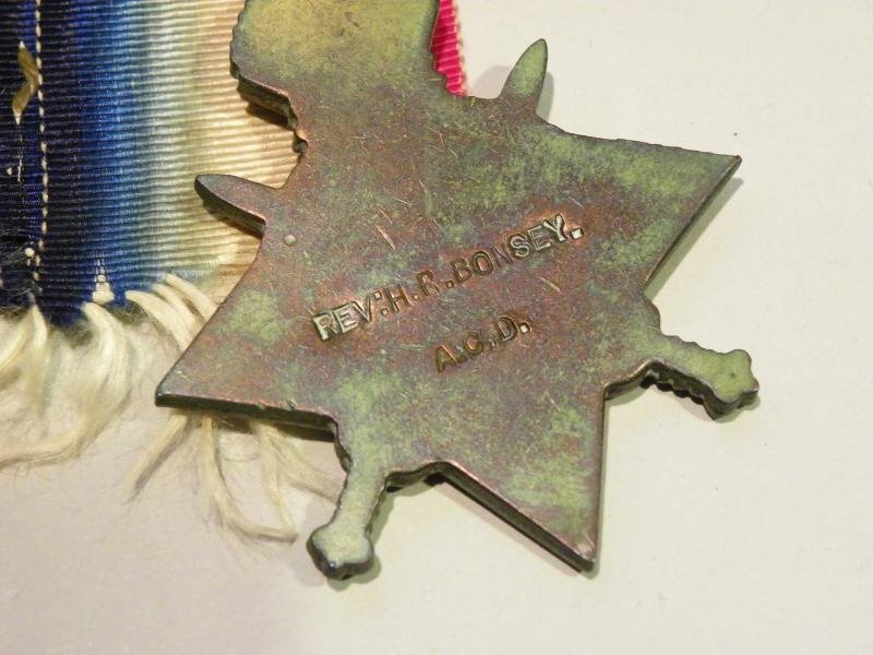 Scarce WW1 Medal Trio to Reverand Bonsey ACD. — image 3