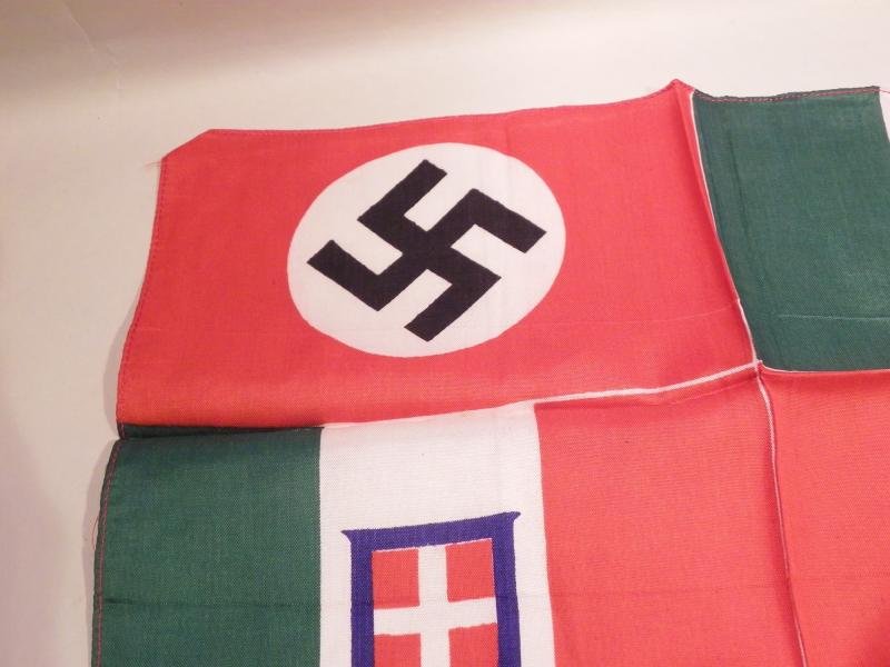 Rare Silk Pocket Square 1939 German Italy Alliance — image 2